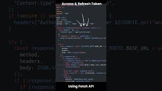 Access and refresh token using Fetch API with Type safety shorts [upl. by Aihseken]