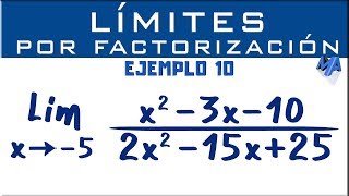 Solución de límites por factorización  Ejemplo 10 [upl. by Oswin]