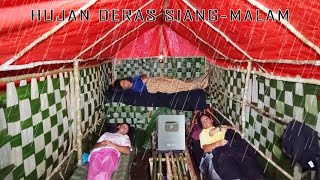 diguyur hujan deras siang malam bermalam di cabin hangat tidur nyenyak sampai pagi [upl. by Sisely206]