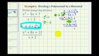 Ex 1 Divide a Trinomial by a Binomial Using Long Division [upl. by Murray]