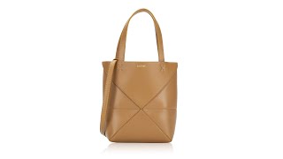 Loewe Shiny Calfskin Puzzle Fold Mini Tote Warm Desert [upl. by Cutlor]