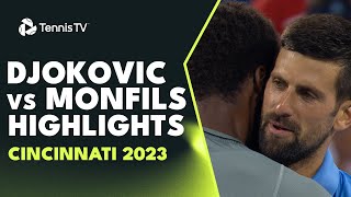 Novak Djokovic Breaks Another Record vs Monfils  Cincinnati 2023 Highlights [upl. by Neroc]