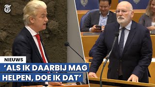 Clash tussen Wilders en Timmermans tijdens debat ‘Hun paspoort afpakken’ [upl. by Ennairam304]