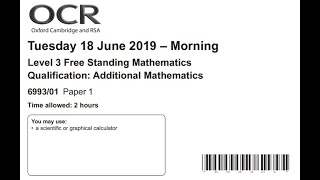 GCSE OCR FSMQ Additional maths 2019 [upl. by Kirstyn]