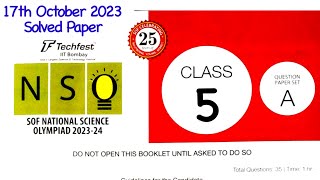 202324 Class 5 NSO question paper with answer  SOF science Olympiad grade 5 solved papernsoclass5 [upl. by Navi716]