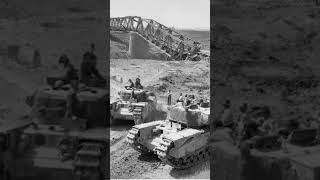 Two British Churchill Tanks passed by a nearby destroyed bridge in Italy in 1943ytshort ww2 [upl. by Ahsar]