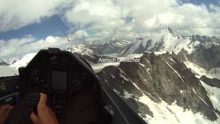 Glider Flight from Puimoisson to the Aletschglacier [upl. by Eima168]