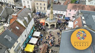 Shepton Mallet Sunday Market From Above [upl. by Kamin]