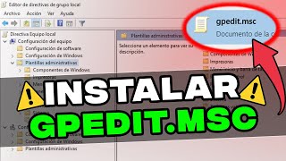 Instalar gpeditmsc en cualquier version de Windows 10 Editor de directivas de grupo local [upl. by Ullund]