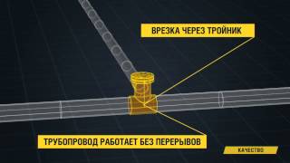 Врезка в трубопровод под давлением без остановки транспортировки продукта [upl. by Terrence548]