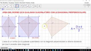 Area del rombo e dei quadrilateri con le diagonali perpendicolari [upl. by Arratahs]