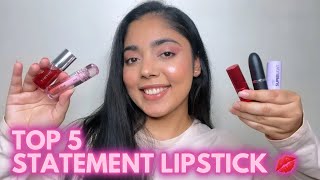 Top 5 Statement Lip Colors  Lipsticks Lip Oil Lip Tint  Current Favourites  Bridal Lips  Nykaa [upl. by Horace]