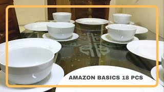 Best Dinner Set in india AmazonBasics Bone China18 Pieces Dinner Set Detailed Review  Hindi [upl. by Rab]