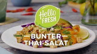 Bunter ThaiSalat mit würzigem Räuchertofu Sesam und Limette  Thailändische Küche [upl. by Cosimo]