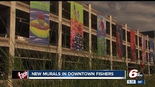 New murals in downtown Fishers [upl. by Elleiad]