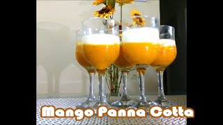 Mango Panna Cotta Without Gelatin  Mango Dessert Eggless [upl. by Curhan]