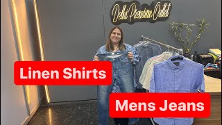 Linen Shirts and Mens Jeans in Stock ​⁠DelhiPremiumOutlet [upl. by Enifesoj]