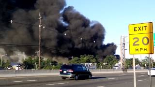 DCH Warehouse  Okonite Co Plant 3 Fire North Brunswick NJ  July 22 [upl. by Yzeerb]