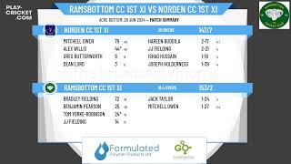 Ramsbottom CC 1st XI v Norden CC 1st XI [upl. by Kcirred981]