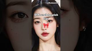 DIY scrub for pink lips sugar lip treatment korean skin care viral shorts glowup aesthetic [upl. by Howard]