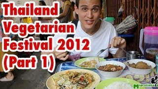 Thailand Vegetarian Food Festival Part 1  Bangkok 2012 เทศกาลกินเจ [upl. by Nonnelg]