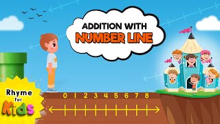 Addition on Number Line  Kids Numbers Songs amp Math Nursery Rhyme [upl. by Ecirtael]