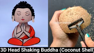 Coconut Shell art and craft ideas  Headshaking BuddhaCoconut Shell craft ideas [upl. by Nibram]