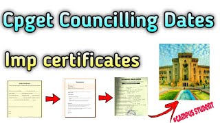 CPGET 2024  Counciling Dates  Registration and web options  1st amp 2nd phase Admission Dates [upl. by Marti]