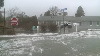 Storm surge in Kennebunk flood nearby roads and reached several homes [upl. by Vincenz]