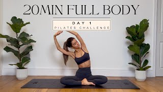 20MIN full body toning pilates workout  DAY 17DAY PILATES CHALLENGE  no equipment  LIDIAVMERA [upl. by Yeclehc]