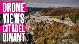 Visiting Famous Citadel of Dinant Belgium  Drone view of Fortress [upl. by Eseela]