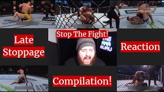 MMA GURU Reacting To Very LATE UFC STOPPAGES Complilation [upl. by Ylak]