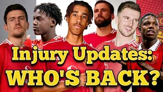 UPDATES✅ Man United Injury News and Updates and Return Dates  Yoro Shaw Malacia injury news mufc [upl. by Hawger]