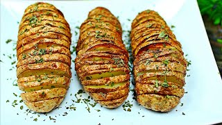 HASSELBACK POTATOES Recipe  How to make Crispy Good Baked Potatoes [upl. by Isnam]