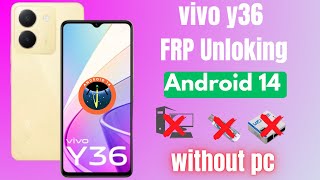 vivo y36 FRP bypass without pc  Andriod 14  New Trick [upl. by Acissj]