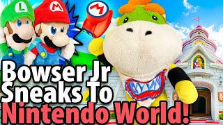 Crazy Mario Bros Bowser Jr Sneaks To Nintendo World [upl. by Smaoht355]