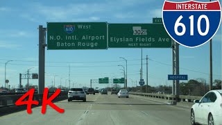 ⁴ᴷ New Orleans Bypass Interstate 610 westbound 4K VIDEO [upl. by Yawnoc962]