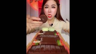 Asmr eating ice cream flavor chocolate mango Crispy delicious short video [upl. by Hasheem]