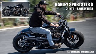 Freedom Exhaust New 2024 Harley Sportster S 2ino1 Shorty Combat High with Quite Baffle installed [upl. by Ancier]