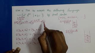 Theory of Computation PDA Example an b2n [upl. by Annawad]