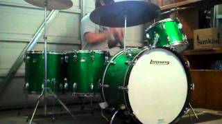 Led Zeppelin  When The Levee Breaks Drum Cover  1970s Vintage Ludwig Green Sparkle Drums [upl. by Eceeryt35]