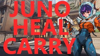 Hard Carrying with Healing on Juno in Overwatch 2 [upl. by Jaenicke]