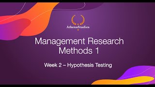 Hypothesis Testing  Management Research Methods 1  UvA PreMaster BA [upl. by Alethea452]