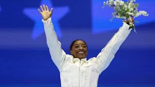 Simone Biles emotional response as husband Jonathan Owens makes announcement [upl. by Idieh576]