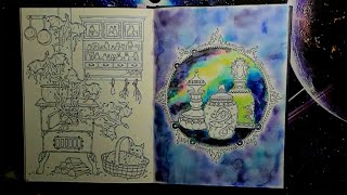 Tales from the Witchs Cottage colouring with some new art supplies part 22 28124 [upl. by Kalina361]