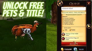 AQ3D How To Complete quotResearching The Anomalyquot Quest amp Get ChickenCow PETS AdventureQuest 3D [upl. by Tnilk]