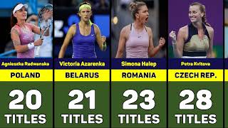 Top 30 Most WTA Titles Won in Tennis active players [upl. by Alverta]