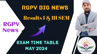 RGPV Result Big News Exam Time Table May 2024  RGPV Exam Kab se honge [upl. by Odlauso]