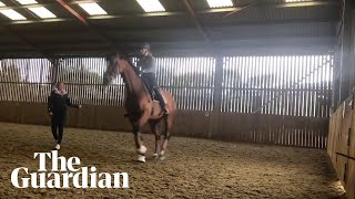 Charlotte Dujardin whips horse more than 20 times in video shared with the Guardian [upl. by Sperry444]