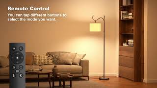 luckystyle LED Floor Lamp for Living Room Dimmable Standing Lamps with Foot SwitchRemote Custom [upl. by Belda]